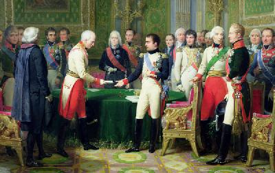 Napoleon I (1769-1821) Receiving Baron Vincent, the Austrian Ambassador, at Erfurt, 28th October 180 1838