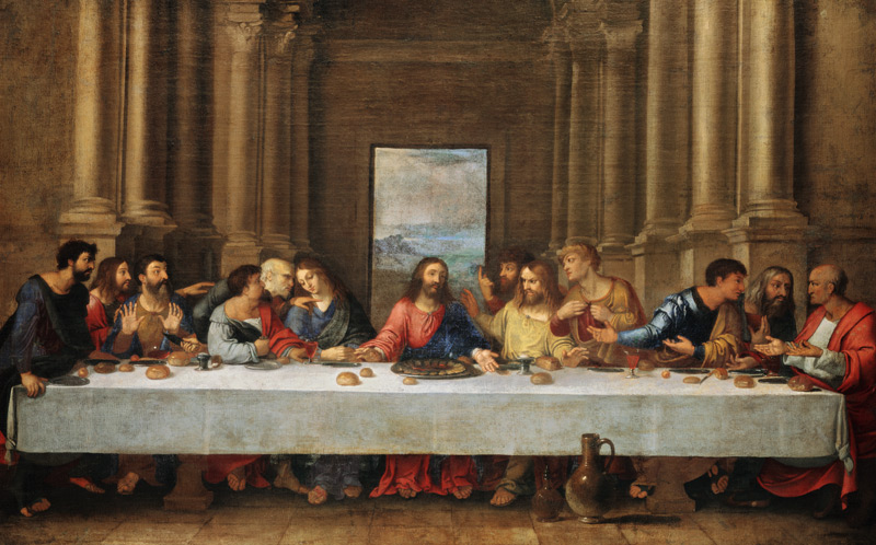 Das letzte Abendmahl - Kopie nach Leonardo da Vinci von Nicolas Poussin