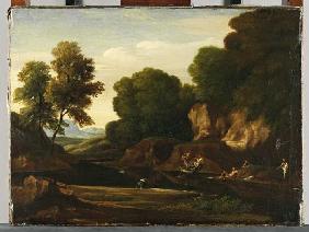 Landschaft mit Boot und Badenden Um 1640 (?