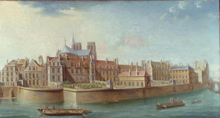 View of the Ile de la Cite from Ile St. Louis, Paris (oil on canvas) von Nicolas Raguenet