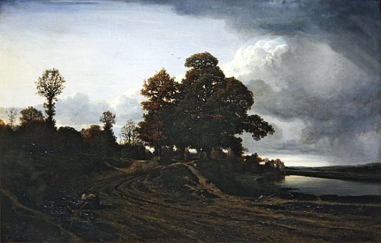 View of the lake at Ville-d''Avery von Nicolas Louis Cabat