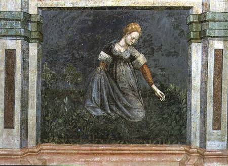 Woman collecting herbs in the country, after Giotto von Nicolo & Stefano da Ferrara Miretto