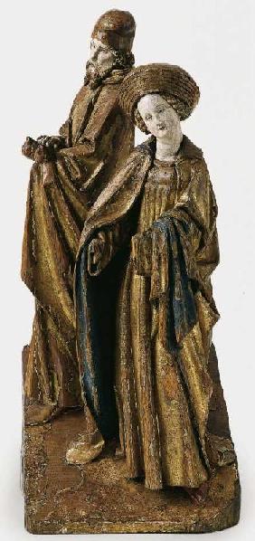 Maria und Josef, aus einer Darstellung im Tempel Um 1520