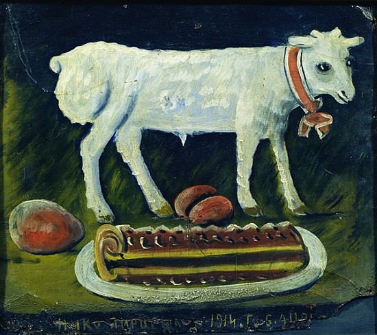 A paschal lamb, 1914 (oil on metal) von Niko Pirosmani