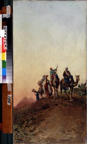 Kamele vor den Pyramiden 1881
