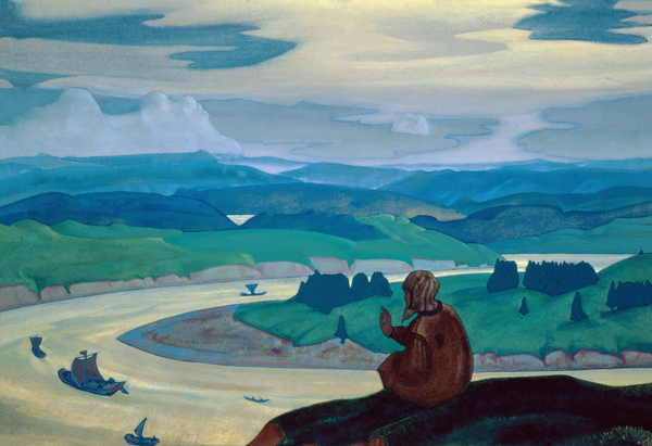Prokop der Gerechte betet für den Schutz der Reisenden von Nikolai Konstantinow Roerich