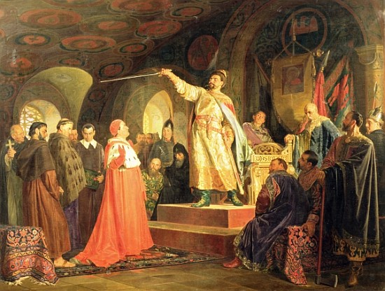 Prince Roman of Halych-Volhynia receiving the ambassadors of Pope Innocent III von Nikolai Vasilievich Nevrev