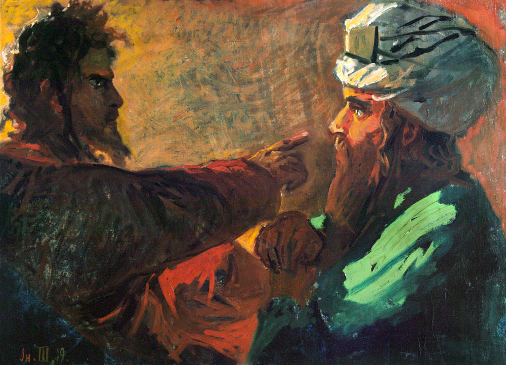 Christus und Nikodemus (Studie) von Nikolai Nikolajewitsch Ge