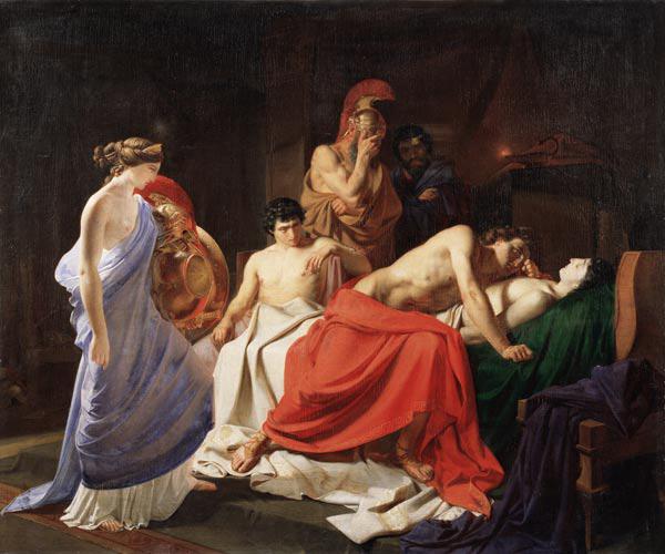Achilleus beweint den toten Patroklos 1855