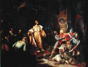 Tsar Ivan III (1440-1505) Tearing the Deed of Tatar Khan 1862