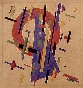 Suprematistische Komposition mit Keil und Kreis. 1921/1922