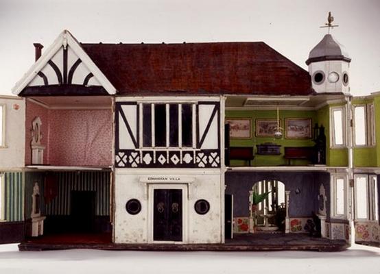 'The Edwardian Villa', a mock-Tudor style dollshouse, view of the interior, English, c.1905 (mixed m von 