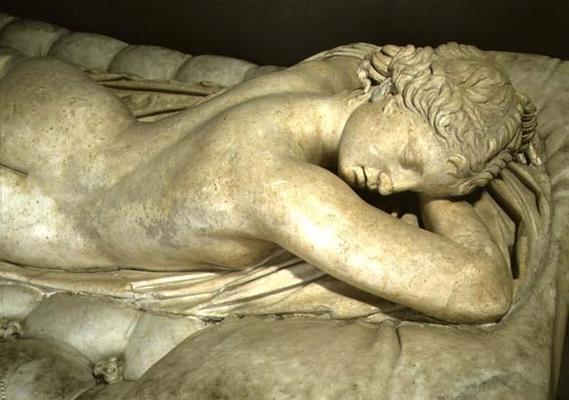 The Sleeping Hermaphrodite, copy after an original of the 2nd century BC, the mattress is an additio von 