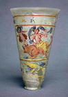 Vase with painted decoration depicting Europa and the Bull, Roman (glass) (see also 98005)