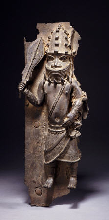 A Benin Bronze Figure From A Plaque In High Relief von 