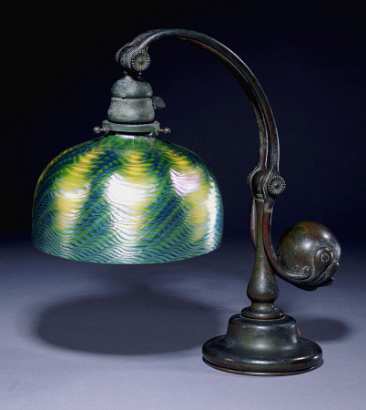 A Favrile Glass And Bronze Counter Balance Lamp,  Circa 1900-10 von 