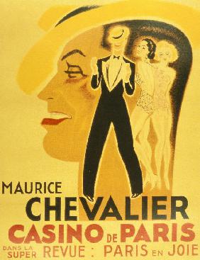 Affiche pour la revue Paris en Joie au Casino de Paris dans laquelle chante Maurice Chevalier en 193 1937