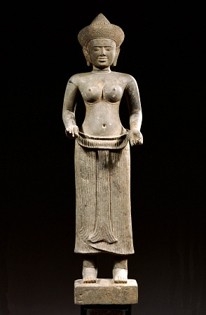 A Khmer, Angkor Vat Style, Sandstone Figure Of Uma von 