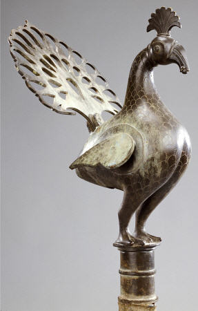An Important Deccani Bronze Peacock, Circa 14th Century von 