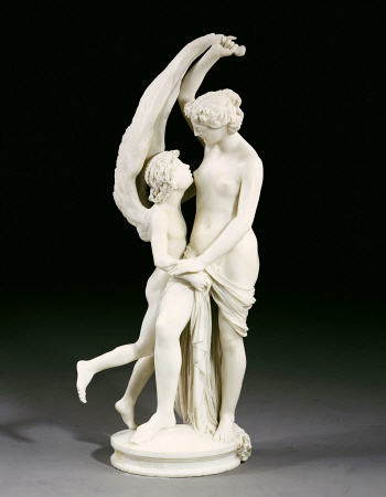 An Italian White Marble Group Of Cupid And Psyche, Entitled Speranza Nutre Amore (Hope Feeds Love) B von 