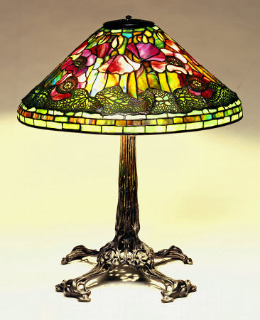A ''Poppy'' Leaded Glass And Bronze Table Lamp von 