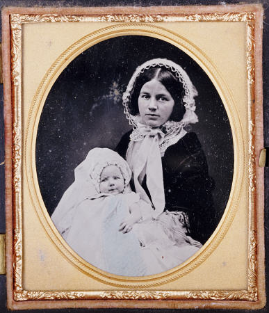 A Quarter Plate Ambrotype Of A Mother And Child von 