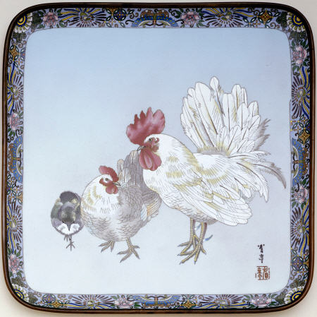 A Square Cloisonne Tray With Rounded Corners von 