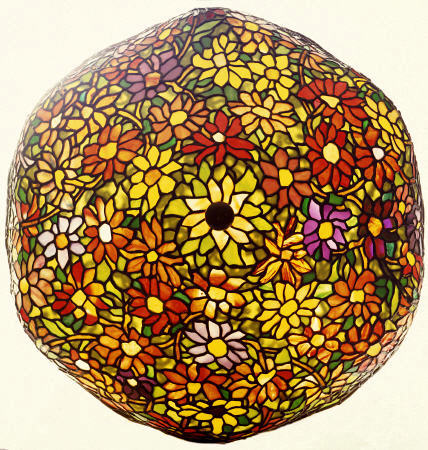 A ''Zinnia'' Leaded Glass, Mosaic Favrile Glass And Bronze Table Lamp von 