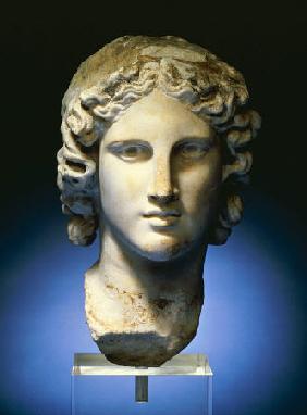 A Marble Head Of A Young Man, Possibly Apollo
