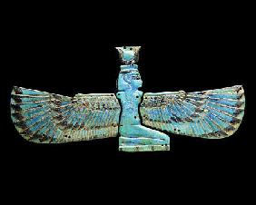 An Egyptian Turquoise Glazed Composition Pectorial In The Form Of A Winged Isis