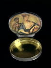 A snuff box, with inner picture of a mistress and her black servant, London, c.1740 (silver) 16th