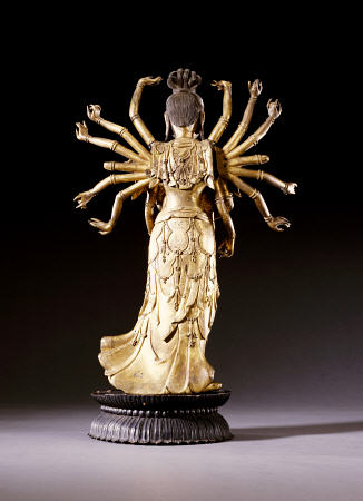 Back View Of A Well-Cast Gilt-Bronze Figure Of A Multi-Armed Bodhisattva von 