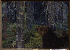 Braunbären im Wald 1916