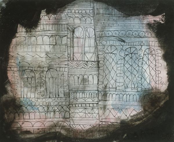 Burning Castle, 1920 (black ink & w/c)  von 