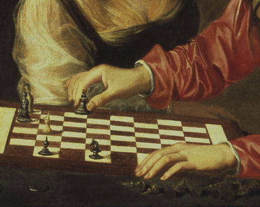 Caravaggio-Schule, Schachspieler (Detail von 