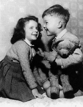 Children with teddy bear c. 1950