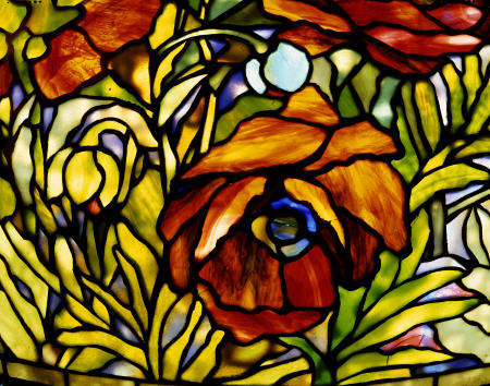 Detail Of An ''Oriental Poppy'' Leaded Glass And Bronze Floor Lamp von 