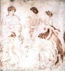 Dice Players, Herculaneum, 1st century AD (encaustic paint on marble) 1797