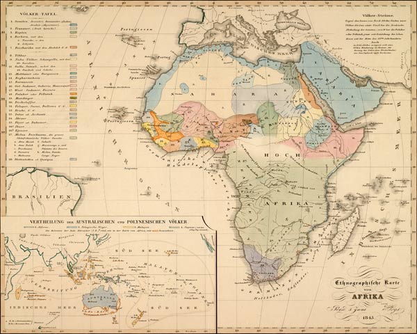 Ethnographische Karte Afrika 1845 von 