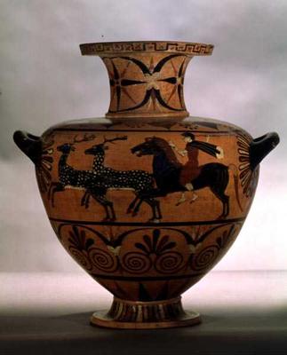Etrusco-Ionian black-figure hydria depicting a hunting scene, from Cerveteri, c.540-530 BC (pottery) von 