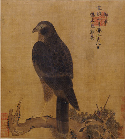 Falcon On A Pine Limb, Emperor Xuande,  C von 