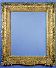 French Louis XIV carved and gilded frame with shell carved acanthus strapwork running to anthemion c 20th