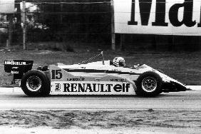 Grand Prix of Belgium: Alain Prost driving a Renault May 9, 198