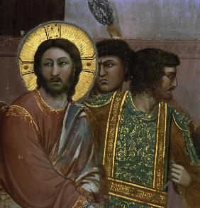 Giotto, Christus vor Kaiphas, Ausschn.