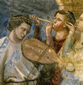 Giotto, Hochzeitszug Mariae, Musikanten