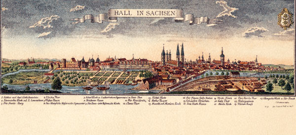 Halle (Saale) / Ansicht um 1700/ Kupfst. von 