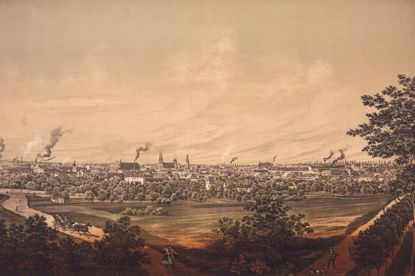 Halle (Saale), Stadtansicht um 1850 von 