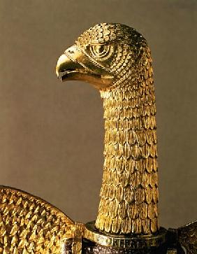 Head of an eagle, detail of 12th century ornamentation of an antique porphyry vessel transformed to 
