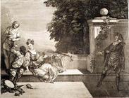 Harlequin in Love, 18th century (engraving) 19th