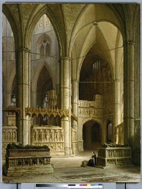 Im Chor der Westminster Abbey in London 1849